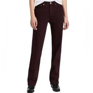 Re/Done 90s High Rise Loose Wine Dipped Straight Leg Jeans Size 32 NWT $275
